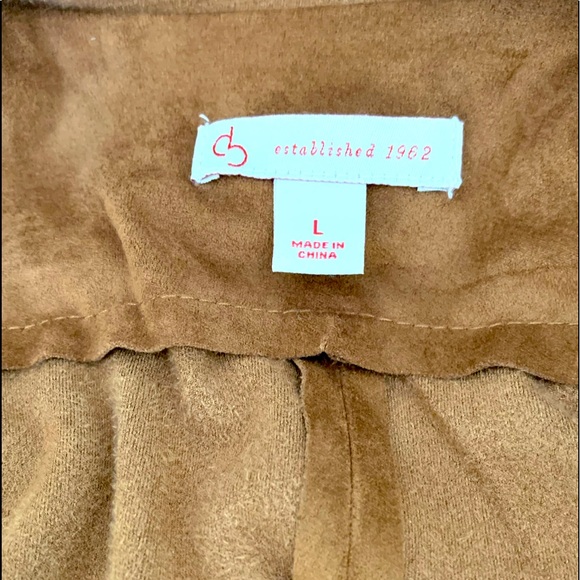 Faux Suede Drop front Jacket - Picture 4 of 5